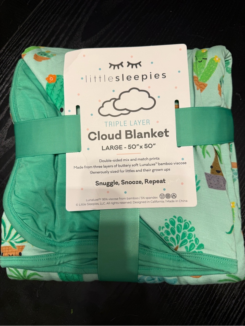 Little Sleepies Triple-Layer Cloud Blanket in Mint Green